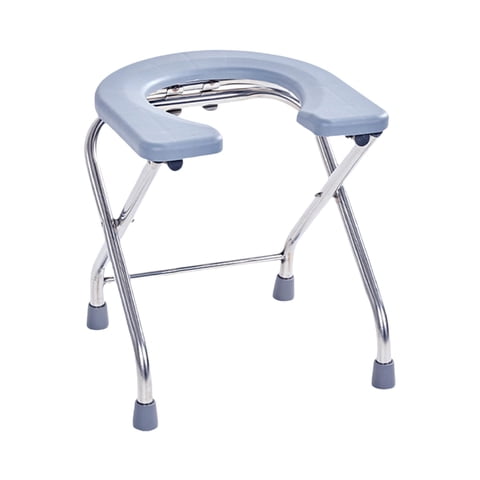 Ioensy - Asiento De Inodoro Plegable Portátil, Silla Cómoda Para Viajes, Pesca, Camping, Gris