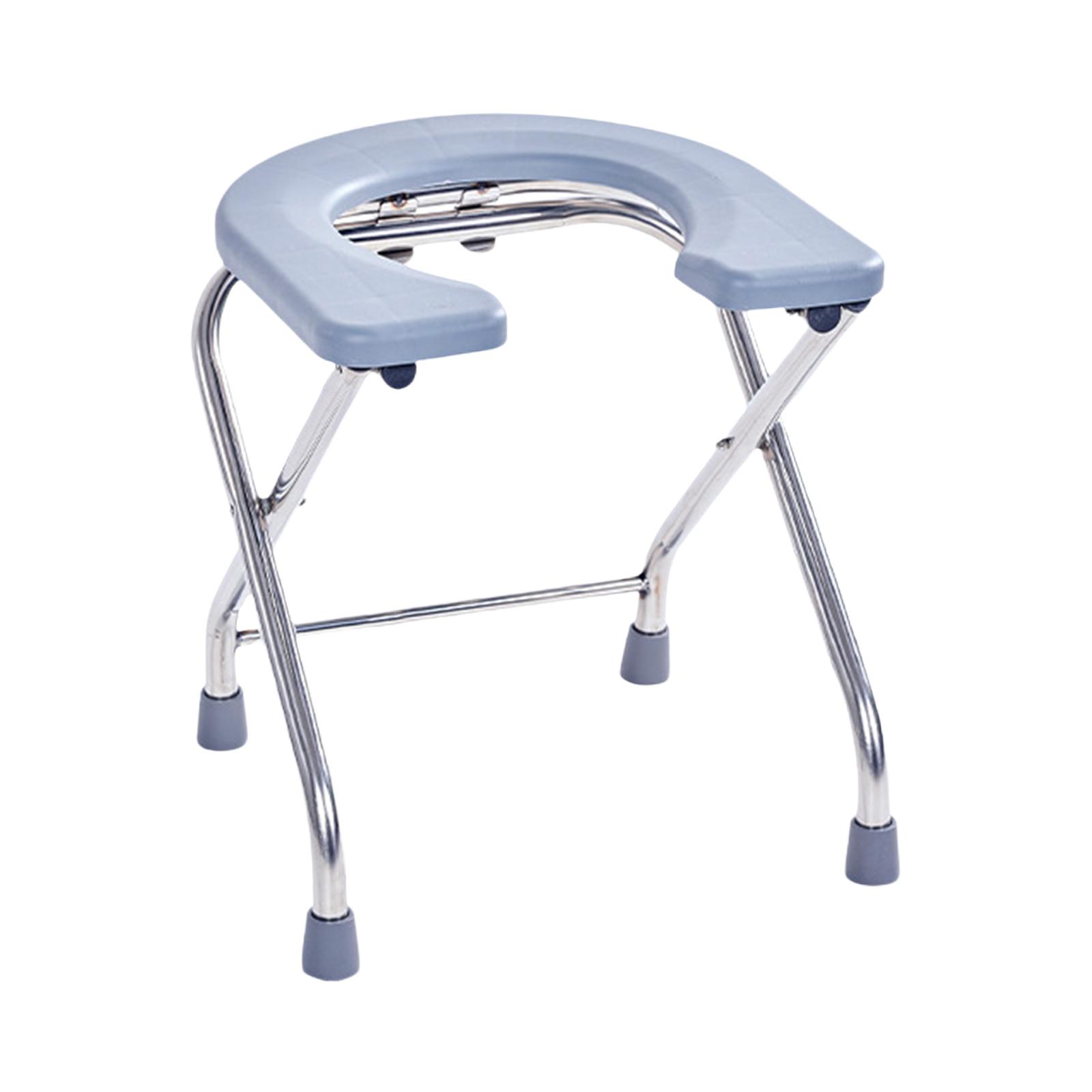 Ioensy - Asiento De Inodoro Plegable Portátil, Silla Cómoda Para Viajes, Pesca, Camping, Gris