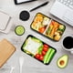 thumbnail image 4 of Lonchera Bento Box para adultos, con compartimentos (1,2 litros), apilable, rectangular, con juego de utensilios, a prueba de fugas, apta para microondas y lavavajillas., 4 of 6
