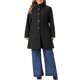 thumbnail image 2 of Abrigo de mujer talla grande Agnes Orinda con cuello alto, abotonado, de longitud media, línea A, con bolsillos laterales, talla 4X, color negro, 2 of 6
