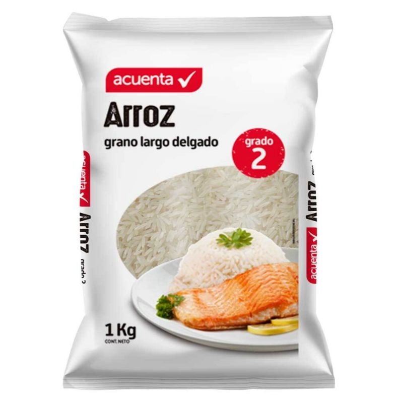 Arroz Grado 2 Grano Largo Bolsa 1 kg Acuenta