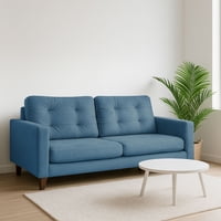 Latam Home - Sofa Napoles 2C Tela Velvet Azul Petroleo