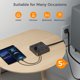 thumbnail image 2 of Power Strip TESSAN - Protector contra sobretensiones (6 salidas, 3 USB 1700J), color negro, 2 of 7