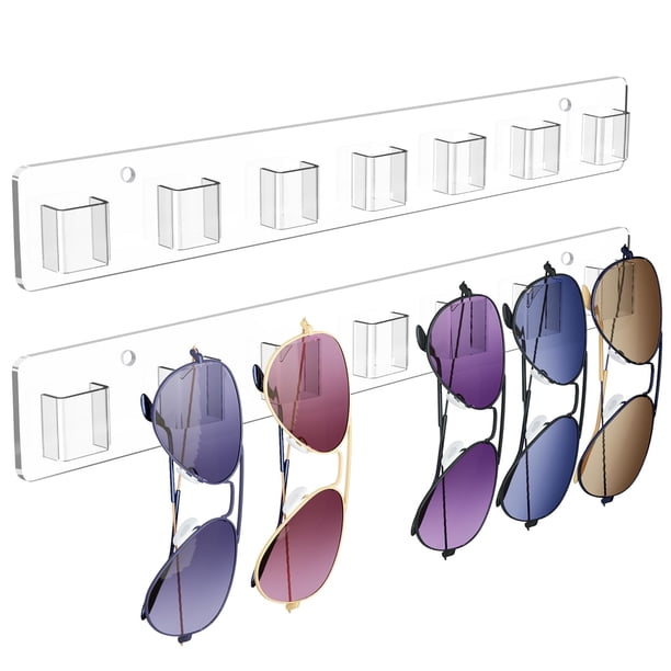 Organizador De Gafas De Sol Wall Acrílico 2 Unidades Transparente