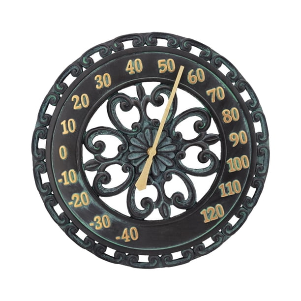 Termómetro para interiores y exteriores, decoración de jardín impermeable, termómetro de pared de estilo Retro ,5 pulgadas para Patio, exterior,