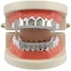 thumbnail image 2 of Grillz de colmillos de vampiro con circonitas cúbicas heladas, superior e inferior, chapado en oro de 14 quilates para tus dientes, estilo hip hop, 2 of 5
