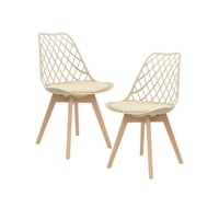 Habita2 Chile - Pack 2 Silla Tulip Acolchada Mesh Beige
