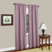 Panel De Cortina Para Ventana Achim Buffalo Check 107 X 213 Cm, Color Burdeos