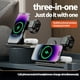 thumbnail image 4 of Estación de carga inalámbrica 3 en 1 de 15 W para iPhone Apple Watch AirPods con imán, ángulo ajustable, diseño plegable, luz nocturna y protección contra sobrecarga-Negro, 4 of 7