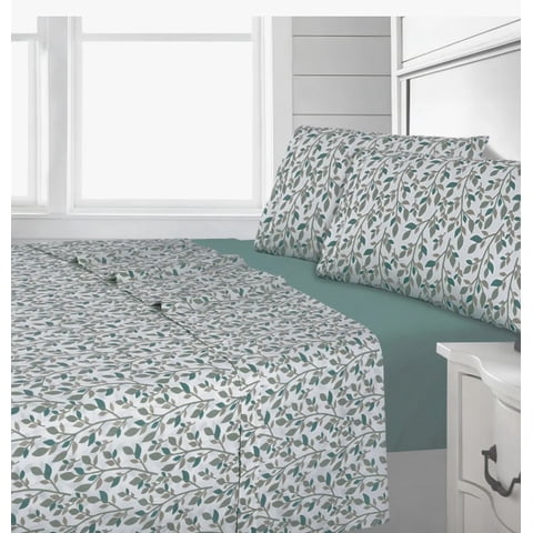Atlas - Sabanas Estampada Hojas Verde