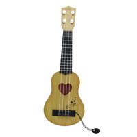 Magideal - Mini Juguete De Guitarra Para Ukelele Para Niños/4 Cuerdas Ajustables Instrumento Musical Para Mejorar La Habilidad De Juego Clásico/Para Niños Niñas , Amarillo 38X12.5Cm