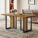 thumbnail image 1 of Modern minimalism and luxurious wood rectangular patterned dining table. The computer desk. Dining tables are used in the dining room, living room.67 *36 *30 Density Board Sticker,Iron Pipe Spraying,, 1 of 3