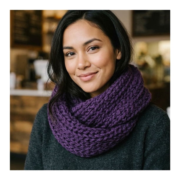 Bufanda Cuello Estilo Punto Inglés Lana Invierno Abrigado