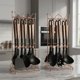 thumbnail image 1 of Juego de Utensilios Cocina x2 7 Piezas Silicona Negro Marmoleado Soporte Metal Rose Gold Figoimport, 1 of 3
