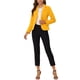 thumbnail image 2 of INSPIRE CHIC Blazer de Trabajo para Mujer con Cuello de Solapa y Manga Larga Chaqueta Traje Blazer Amarillo M, 2 of 6