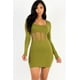 thumbnail image 1 of Vestido mini con Corsé de Malla y Cuello Cuadrado, 1 of 5