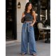 thumbnail image 3 of Jeans Mujer Pierna Ancha Cintura Elasticada Ajustable, 3 of 7