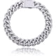 thumbnail image 1 of Pulseras de cadena de eslabones cubanos de acero inoxidable para hombres de 8/9 pulgadas, hebilla de caja cuadrada, pulsera de cadena de eslabones cubanos de plata de Miami, 1 of 6