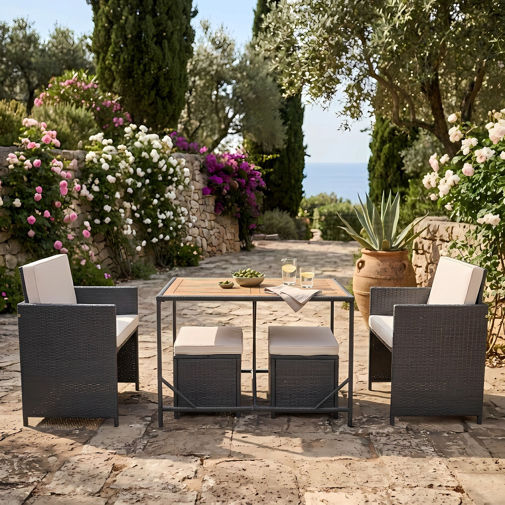 Juego de Terraza Comedor Acacia 4 Personas