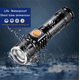 thumbnail image 3 of Linterna Recargable Led 3000 Lumens Con Zoom Resiste Lluvia Fría Negro, 3 of 3