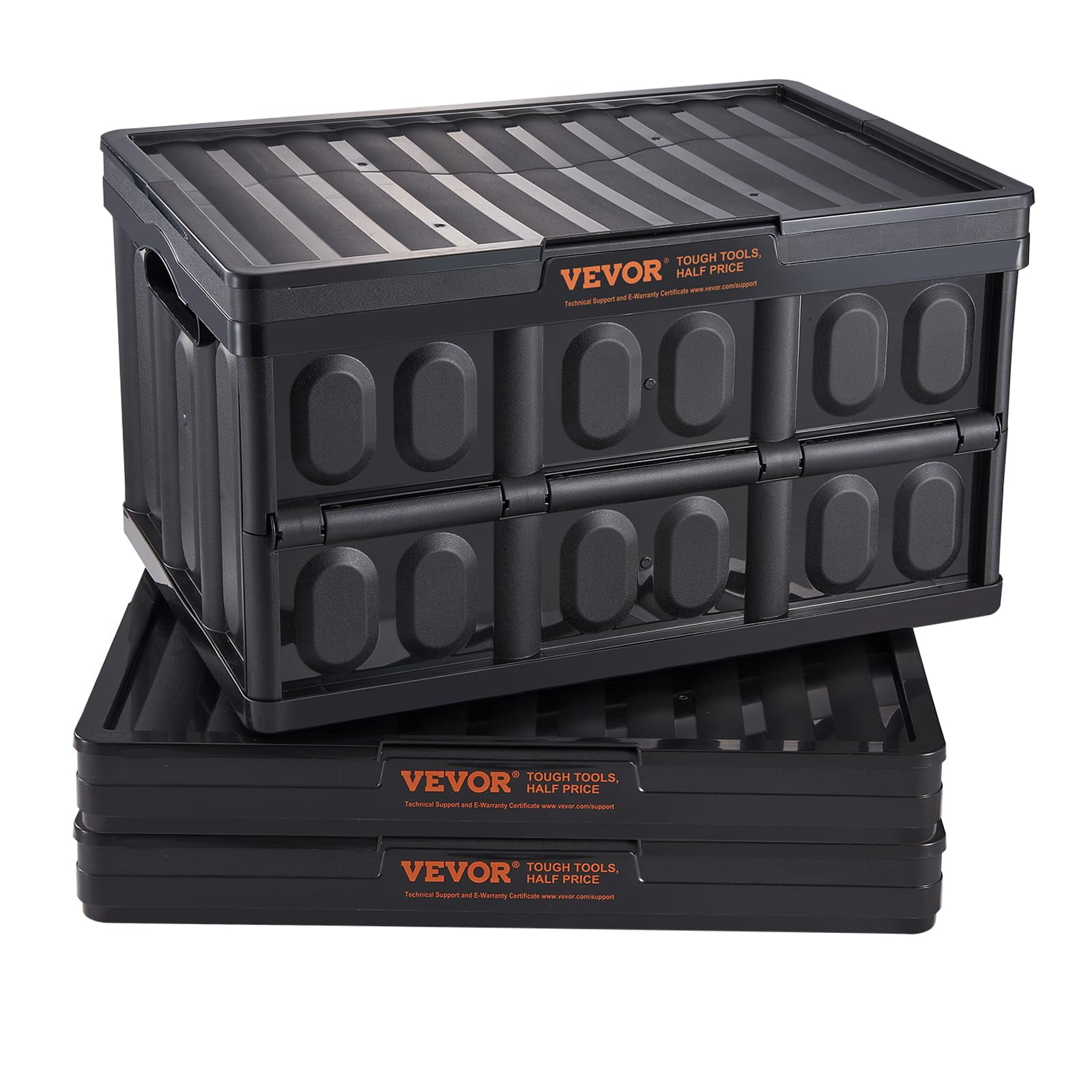 Contenedores De Almacenamiento Plegables Vevor 45 L Con Tapas, 3 Paquetes