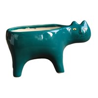 Ioensy - Florero De Gato Animal, Florero De Porcelana Para Dormitorio, Sala De Estar, Patio, Verde