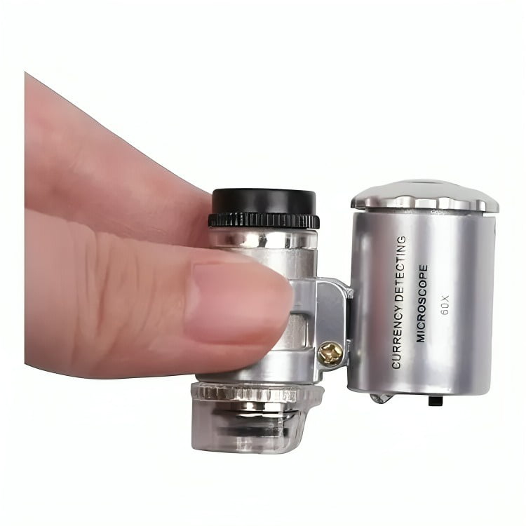 Genérico - Microscopio Lupa De Bolsillo Luz Led/uv 60x