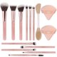 thumbnail image 1 of Set de 14 brochas de maquillaje HEDIVIA rosa, sintético, 1 of 9