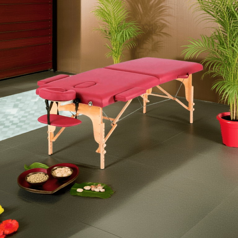 Igpro - Camilla Masaje Madera 2 Cuerpos Burdeo + Bolso