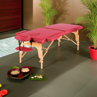 Igpro - Camilla Masaje Madera 2 Cuerpos Burdeo + Bolso