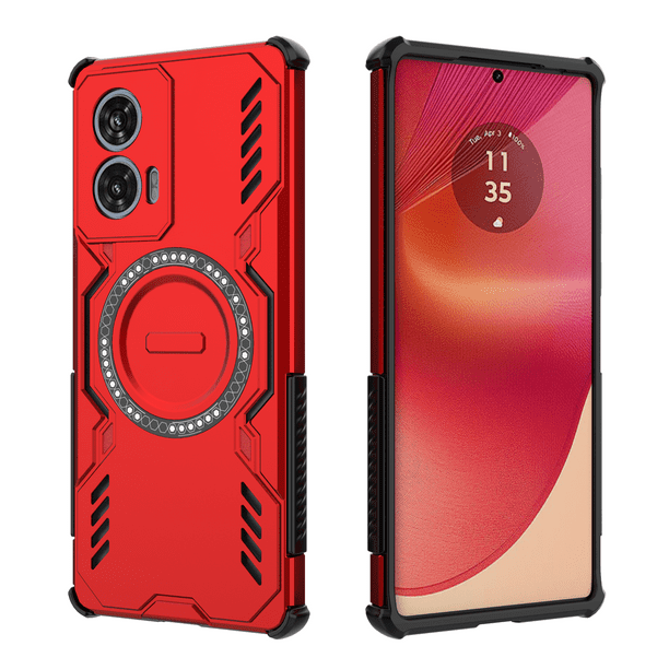 Funda FOXDOCK para Motorola Edge 50 Fusion 5G , magnética, resistente a golpes, con soporte, unisex, carga inalámbrica