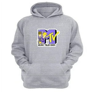 Genérico - Polerón Canguro Mtv´S Gris Claro Talla S Unisex