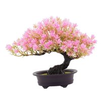 Bothyi - Árbol De Bonsái Artificial Árbol De Bonsái Falso Para Sala De Estar Patio Pantalla De Escritorio Rosa