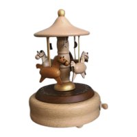 Magideal - Caja De Música Decoración Del Hogar Cumpleaños Clásico Vacaciones Desarrollo Sensorial Niños Juguete De Madera Adornos De Carrusel Para Niñas Amigos F Xl0071
