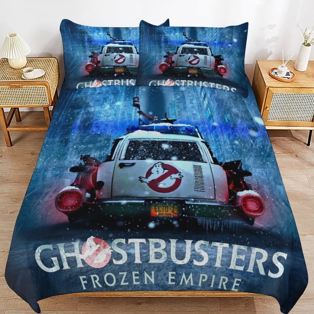 x289 Ghostbusters Bed Duvet Cover Microfiber Bedding Sets 3D Printed Lightweight 3 Piece Comforter Sets, 1 Duvet Cover And 2 Pillow Shams for Kids Boys Girls 79"x90" jn289