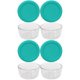 thumbnail image 1 of Juego de 4 tazones Pyrex de 240 ml con tapas turquesa, fabricado en EE. UU., 1 of 6