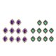 thumbnail image 2 of 20x Cuentas Traseras Planas Botón Adornos Para Hacer Tarjetas Verde Morado Oscuro, 2 of 4