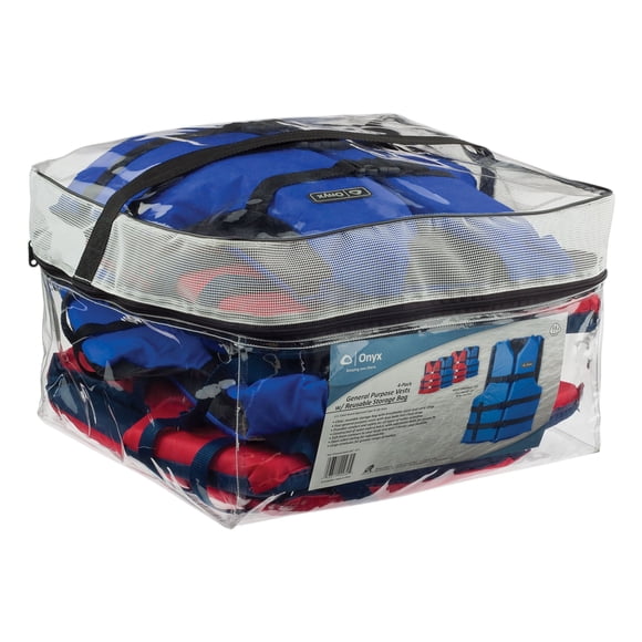 Chaleco salvavidas Onyx de uso general universal para adultos (paquete de 4)
