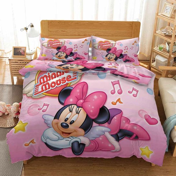 Mickey Mouse Music Duvet Quilt Covers Pillow Case Bedding Sets3-Piece Bedding Set (1 Duvet Cover + 2 Pillow Shams)