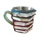 thumbnail image 2 of Taza Con Forma De Libros Apilados Pintados En 3D Para Amantes De La Literatura (9 X 9 X 12 Cm, 260 Ml), 2 of 5