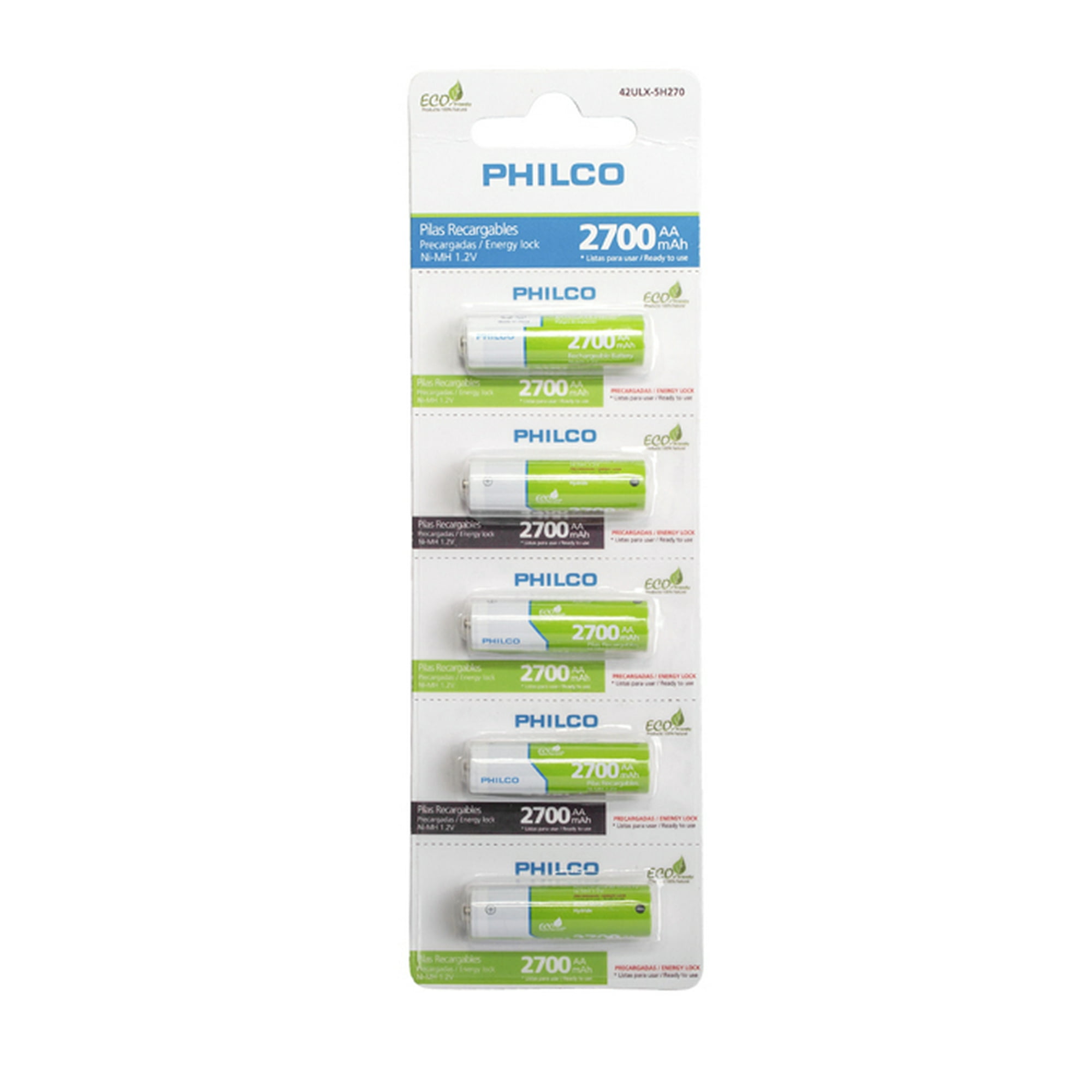 Philco - Pilas Pre-cargadas Blister 5 Pilas Aa 2700 Mah Ultra