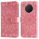 thumbnail image 5 of Funda tipo cartera FOXDOCK para Huawei Nova 8i , diseño girasol en relieve, cuero PU, cierre magnético, soporte y tarjetero, 5 of 5