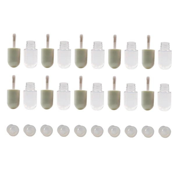 10x Contenedor de brillo de con tapones de inserción Portátil Lindo Reutilizable Mini Cápsula en apariencia de botella Tubos de bálsamo , Verde
