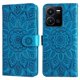 thumbnail image 5 of Funda tipo cartera FOXDOCK para Vivo Y35 4G , diseño girasol en relieve, cuero PU, cierre magnético, soporte y tarjetero, 5 of 5
