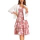 thumbnail image 1 of INSPIRE CHIC Conjuntos de 2 Piezas para Mujer Vestido sin Mangas de Chifón Floral y Conjunto de Chaqueta Blanco Rosa XL, 1 of 6