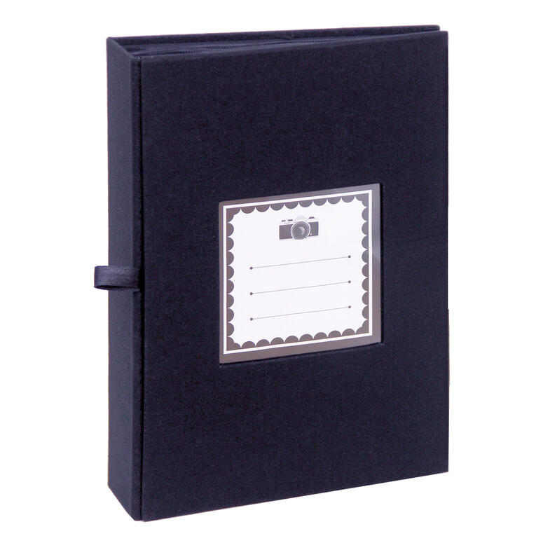 Vgo - Album Hojas Negras Con Tapa De Tela. Para Ensobrar 13X18 Cm / 100F