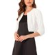 thumbnail image 4 of INSPIRE CHIC Chaqueta de Mujer de Manga 3/4 sin Cuello con Pliegues y Frente Abierto XS Blanco, 4 of 6
