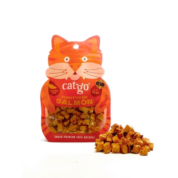 Snack Gatos Cubitos de Salmón, 50 g