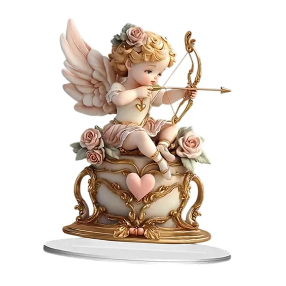 Adorno De Mesa Acrílico Plano 2D Con El Símbolo De Cupido, Dios Del Amor, Para Navidad
