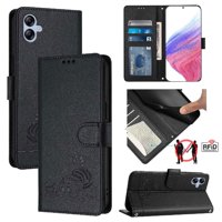 Funda Tipo Cartera Foxdock Para Samsung Galaxy A04E 4G Con Soporte, Ranuras, Rfid, Diseño De Gato